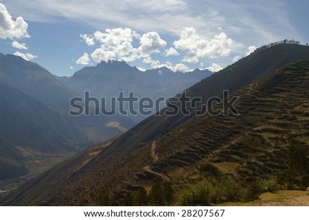 Peru mountains in Sacred Valley - tourism