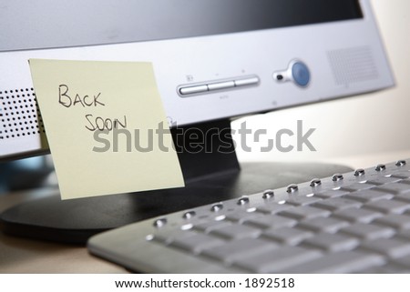 Post it note on screen