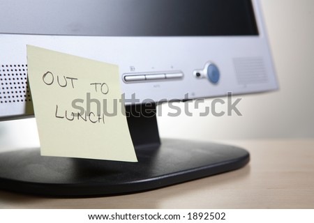 Post it note on screen