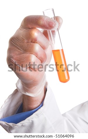 Scientist holding test tube Scientist holding test tube