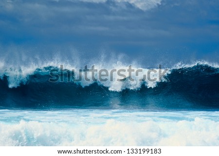 Tall waves on the surface of the ocean Tall waves on the surface of the ocean