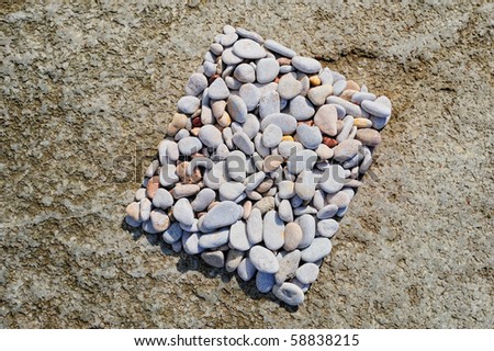 Abstract background. Round pebbles in square shape
