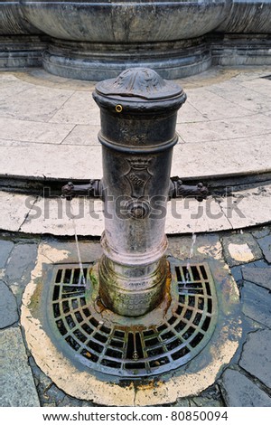 Cast iron water pump near Pantheon in Rome