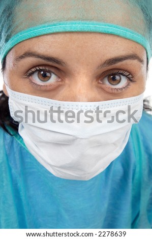 Attractive lady doctor prepared for an operation