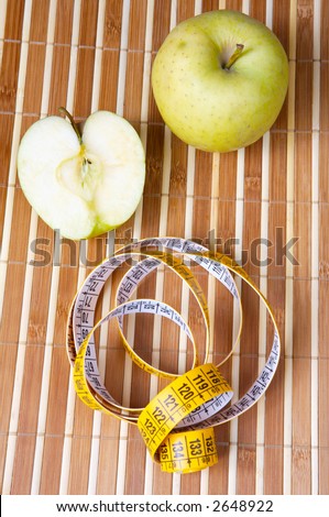 Food heals and low in calories with tape to measure