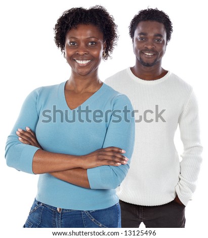 stock photo : African american couple  a over white background