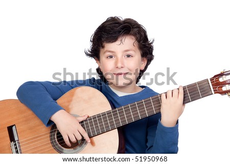 student playing guitar