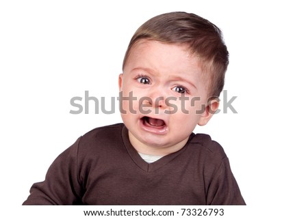 funny pictures of babies crying. aby crying isolated on