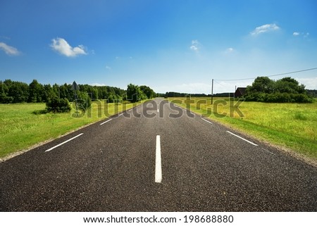 classic scene of a highway in rural area
