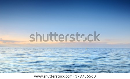 open Baltic sea at the sunset