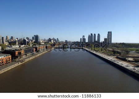 Aerial view of Puerto Madero in Buenos Aires Argentina