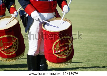 the drums of a military marching band