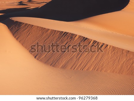Sand dunes on Erg Chigaga, Moroccan Sahara