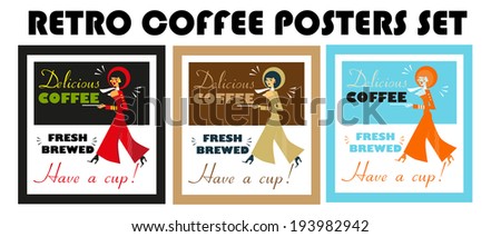 Vintage Food & Drink Poster Print Coffee Vintage sign - Fresh Brewed Coffee clean sign