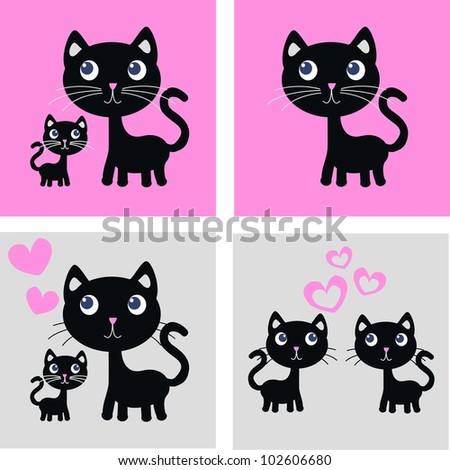 Four Different Cat Pattern Stock Vector Illustration 102606680