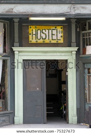hostel sign