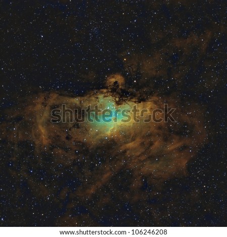 The Eagle Nebula in the Hubble Space Palette