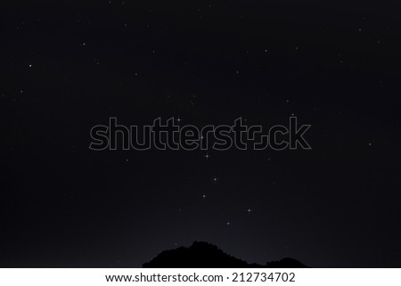 The Big Dipper About to disappear behind a mountain in Arizona