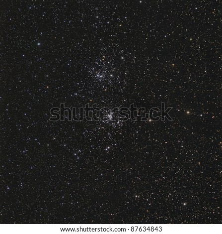 The Double Cluster, an open cluster in Perseus