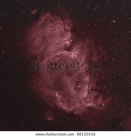 The Soul Nebula in Hydrogen Alpha With False Color
