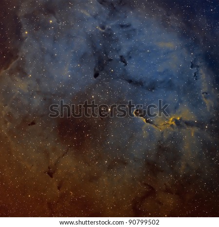 The Elephant Trunk Nebula, IC 1396, in the Hubble Palette