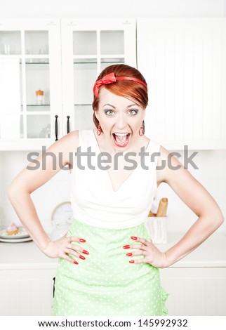 Angry screaming housewife