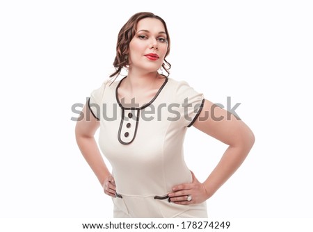 Beautiful plus size woman posing