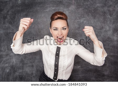 Angry screaming woman