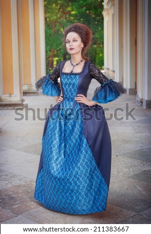 Beautiful woman in medieval dress