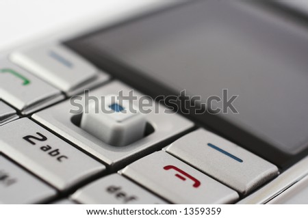 Close up of mobile phone keypad