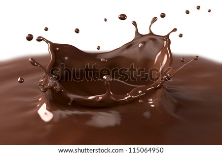 Hot chocolate splash isolated on white background Hot chocolate splash isolated on white background