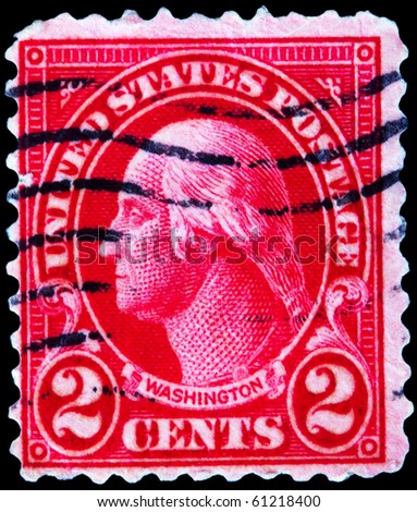 USA - CIRCA 1928: A stamp printed in USA shows Portrait President George Washington circa 1928.