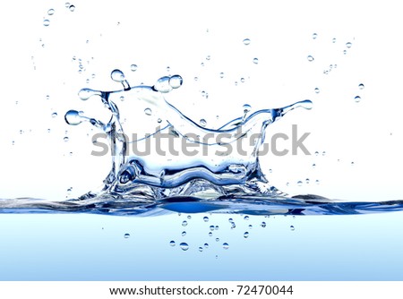 Water splash isolated on white background.