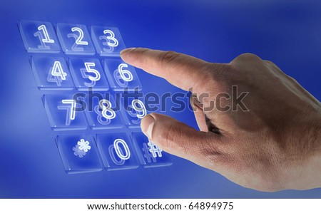 Real hand in a virtual keypad