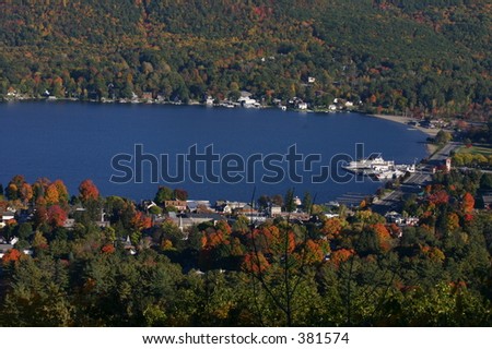 The beautiful view of Lake George from Prospect Mountain, Lake George, NY.  Taken Fall 2004