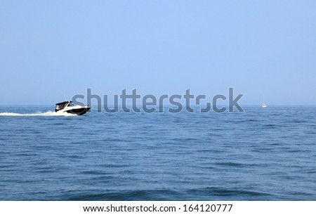 fast boat in baltic sea view