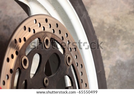 motorcycle wheel brake background in motorbike, motorcycle