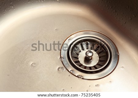 Stainless steel kitchen sink background