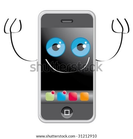 stock vector : Mobile phone cartoon style