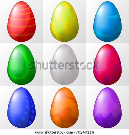 easter eggs pictures to colour. stock vector : Easter eggs