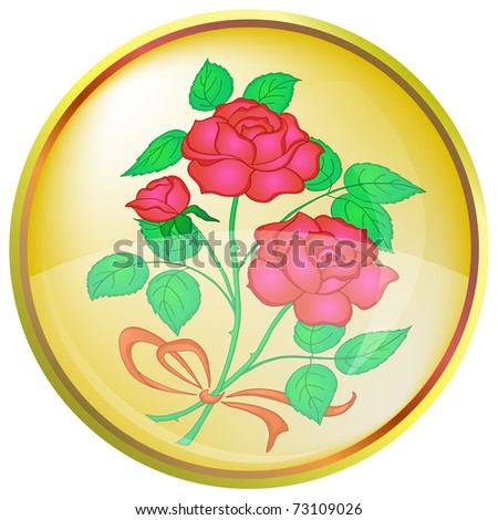 icon rose. stock photo : Icon, button: