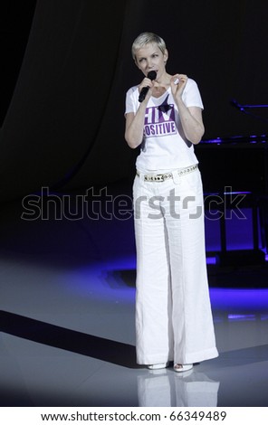 stock photo BERLIN JULY 19 Annie Lenox attends the Elle Fashion Star 