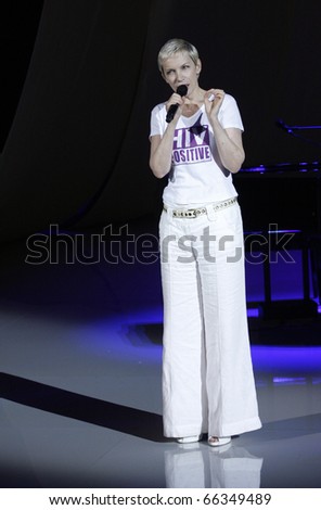 stock photo BERLIN JULY 19 Annie Lenox attends the Elle Fashion Star