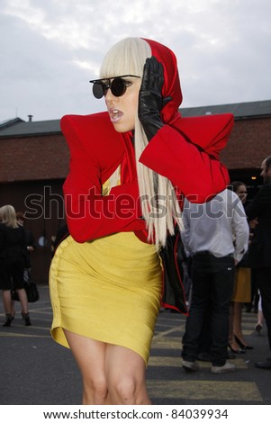 BERLIN - JULY 18: Lady Gaga attends the Mercedes Benz Fashion week Spring/Summer 2009 ready-to-wear fashion show of Michalsky on July 18, 2008 in Berlin, Germany.