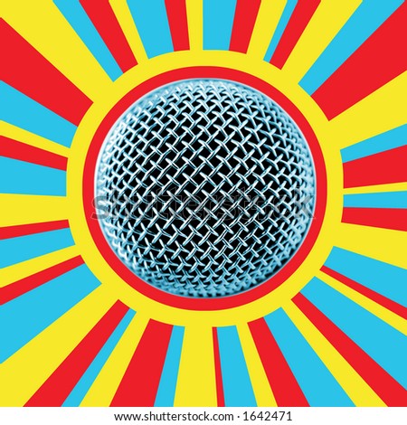 Disco Mic-4. The Microphone Head Against Disco Background (Ideal for CD-cover)