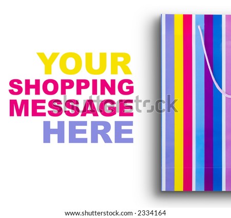 Time For Shopping! Shopping Bag With Area For Message (with clipping path for easy background removing if needed)