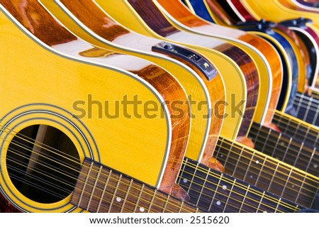 Lot Of Music (10 Different Acoustic Guitars In A Row)