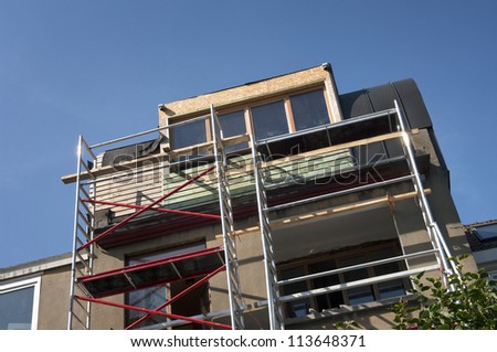 Building Construction Site in progress to  house in Belgium