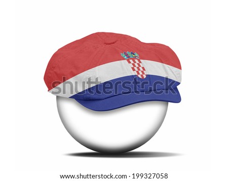 fashion hat on white with the flag of Croatia - clipping path for the hat