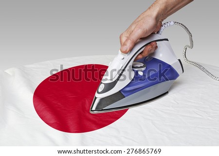 Steam iron for smooth out the wrinkles of Flag from Japan